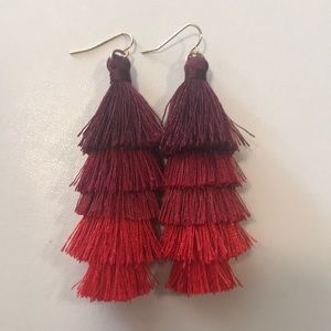 Nordstrom’s Red tassel earrings.
